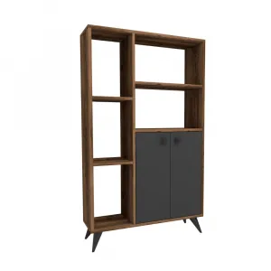 Knižnica Meldan - Light Walnut, Anthracite