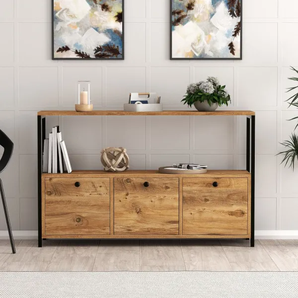 Konzolový stolík Nero v2 - Atlantic Pine, Black