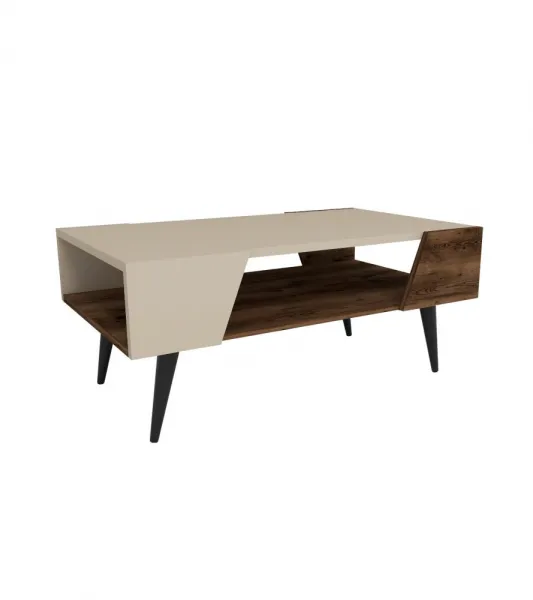 Konferenčný stolík Aren - Beige, Light Walnut