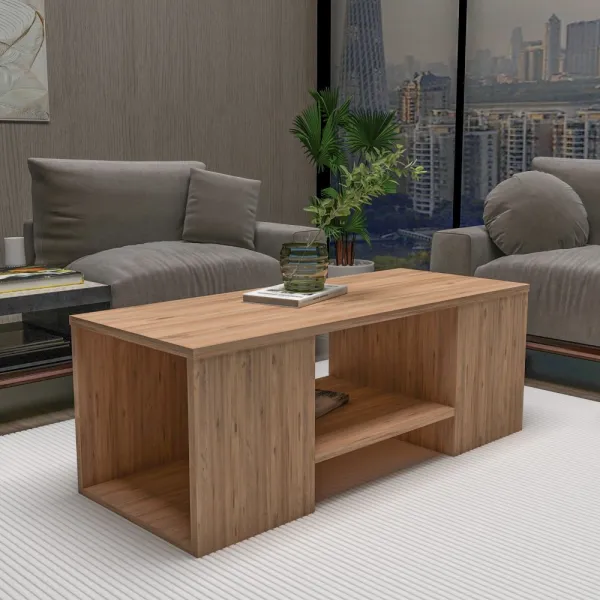 Súprava konferenčných stolíkov Sartos - Atlantic Pine, Beige
