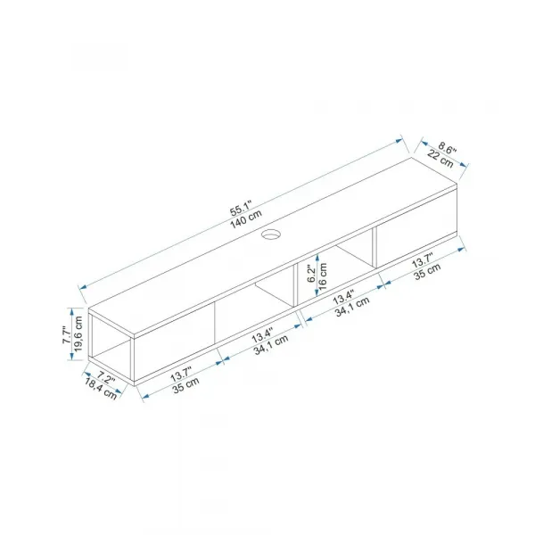 TV stolík Mayer - Light Walnut, Anthracite