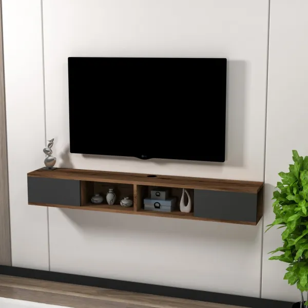 TV stolík Mayer - Light Walnut, Anthracite