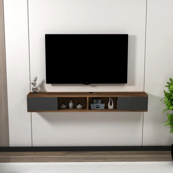 TV stolík Mayer - Light Walnut, Anthracite