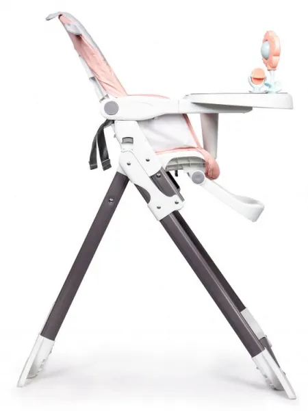 ECOTOYS Detská jedálenská stolička Teddy bielo-ružová