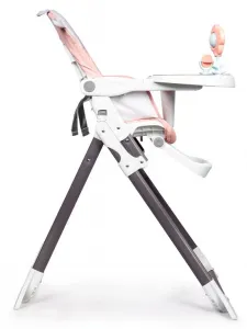 ECOTOYS Detská jedálenská stolička Teddy bielo-ružová