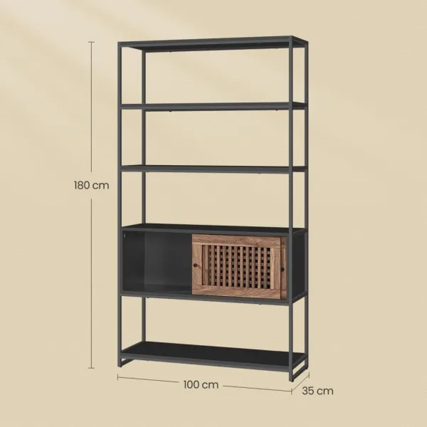 SONGMICS Knižnica Undro 100 cm čierna/hnedá