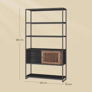 SONGMICS Knižnica Undro 100 cm čierna/hnedá