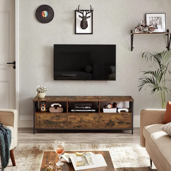 SONGMICS Televizní stolek Vasagle Nuros 147 cm hnědý/černý