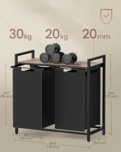 SONGMICS Kôš na bielizeň Vasagle Ovules ťaví hnedý/čierny