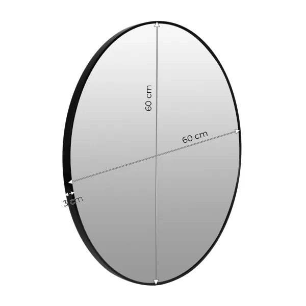 MODERNHOME Kulaté nástěnné zrcadlo Luciene I. 60 cm černé