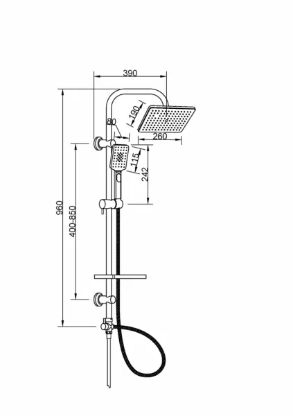 INVENA - Sprchový stĺp NYKS AU-32-001-G