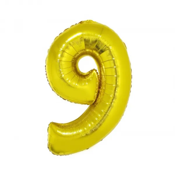 Fóliový balónik 92 cm zlatý číslo 9 ALBI