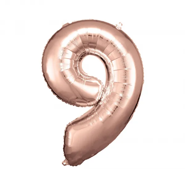 Fóliový balónik rose gold číslo 9 ALBI