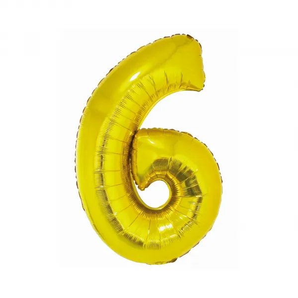 Fóliový balónik 76 cm zlatý číslo 6 ALBI