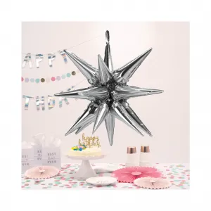 Fóliový balónik 3D hviezda - strieborná 76x88 cm ALBI
