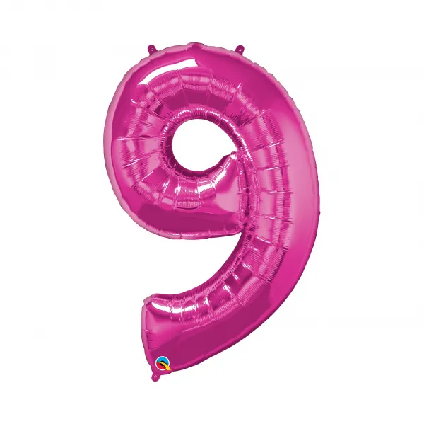 Fóliový balónik 92 cm magenta číslo 9