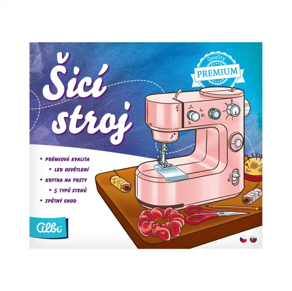 Ružový šijací stroj ALBI