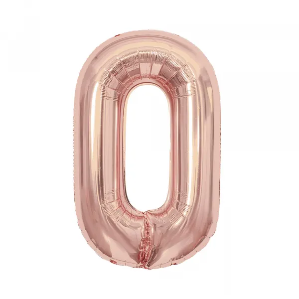 Balónik fóliový 85 cm rose gold číslo 0 ALBI