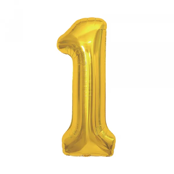 Balónik fóliový 85 cm zlatý číslo 1 ALBI