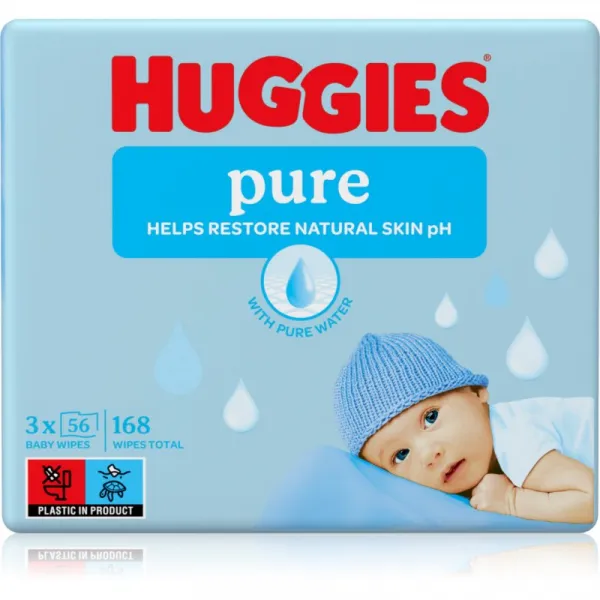 Huggies Pure čistiace utierky 3x56 ks