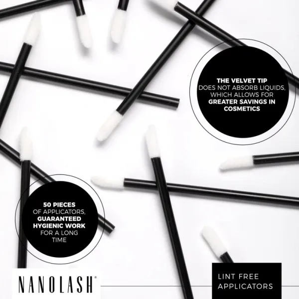 Nanolash Lint Free Applicators aplikátor na mihalnice a obočie 50 ks