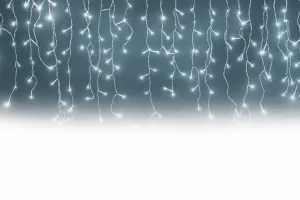 Vianočné vonkajšie svietielka, 500LED, 23m, cencúle, FLASH, STUDENÁ biela