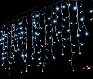Vianočné vonkajšie svietielka, 500LED, 23m, cencúle, FLASH, STUDENÁ biela