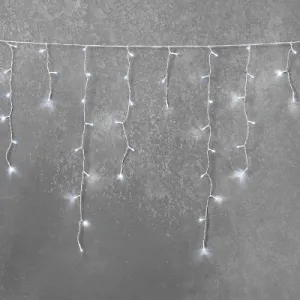 Vianočné vonkajšie svietielka, 500LED, 23m, cencúle, FLASH, STUDENÁ biela