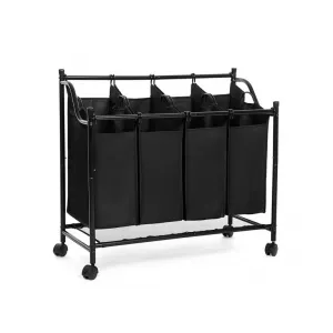SONGMICS kôš na bielizeň 4×35 l, čierny