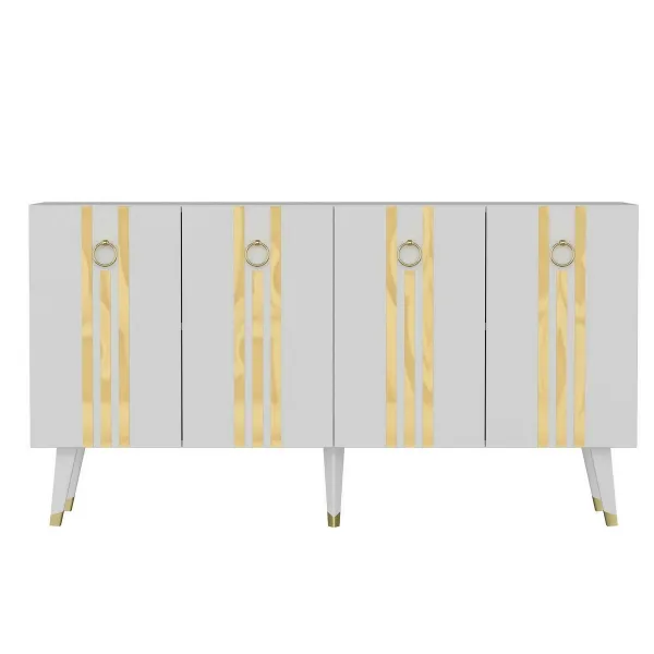 Konzolový stolík Isil - White, Gold