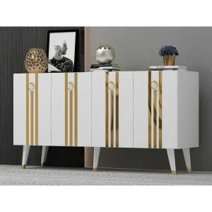 Konzolový stolík Isil - White, Gold