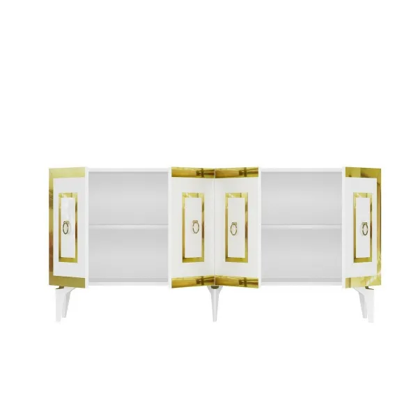 Konzolový stolík Karya - White, Gold