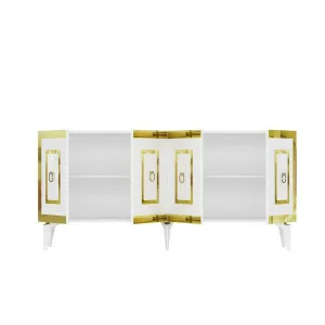 Konzolový stolík Karya - White, Gold
