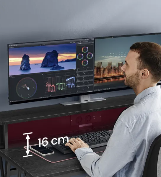 SONGMICS Herný stôl Hill s LED osvetlením čierny
