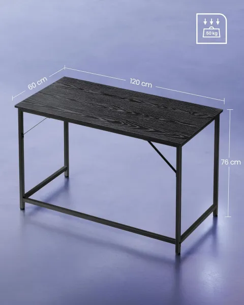 SONGMICS Psací stůl Vasagle Ebeny 120 cm černý