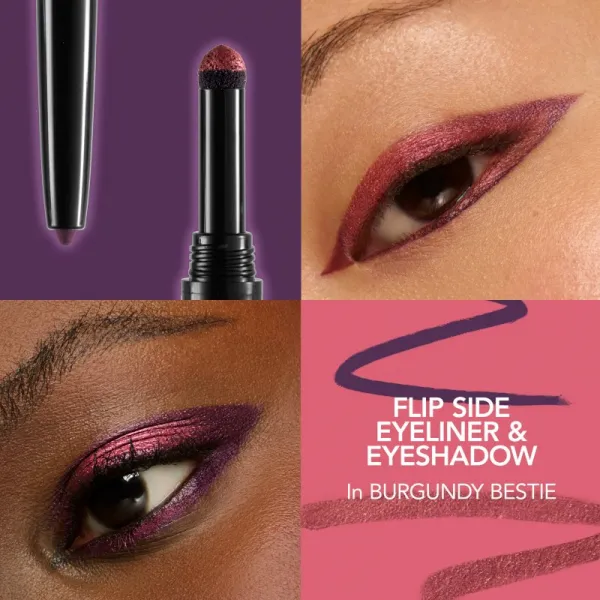 Buxom FLIP SIDE DUAL-ENDED EYELINER & SHADOW krémové očné tiene a linky v ceruzke odtieň Burgundy Bestie 0.78 g