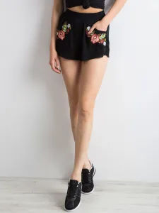 Black shorts with embroidery