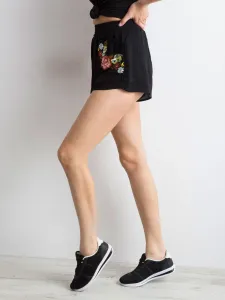 Black shorts with embroidery