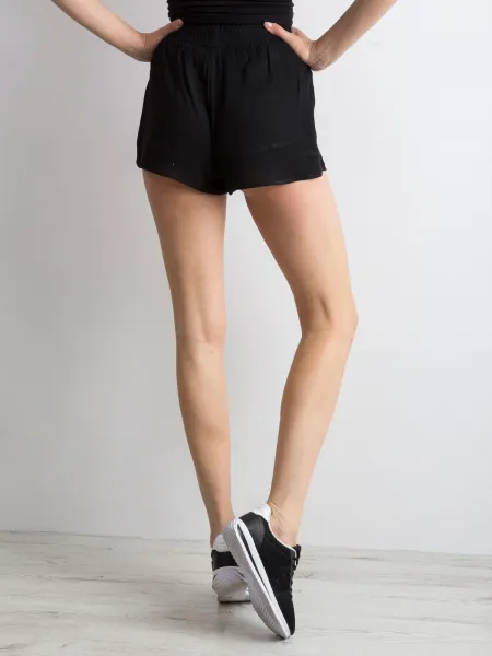 Black shorts with embroidery
