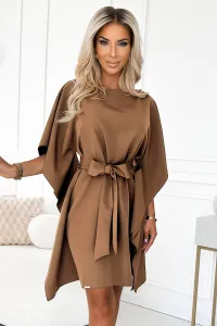 Numoco Dámske šaty Sofia – elegantné motýlie šaty s viazaním v páse 287-34 Farba: Čierna, Veľkosť: S/M