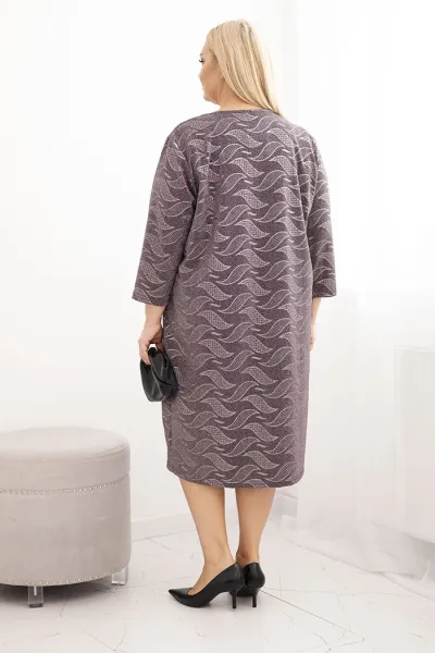 Kesi Dámska šaty z žoržetu Plus Size s dekoltom V fango