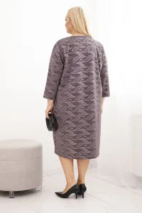 Kesi Dámska šaty z žoržetu Plus Size s dekoltom V fango