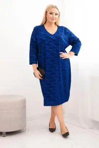 Kesi Dámska sukňa z žoržetu Plus Size s výstrihom V modrá