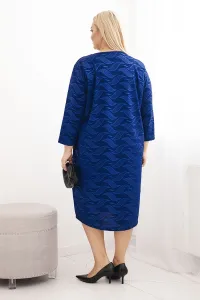 Kesi Dámska sukňa z žoržetu Plus Size s výstrihom V modrá