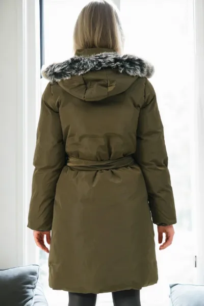 Z9774 DEWBERRY WOMEN'S COAT-KHAKI