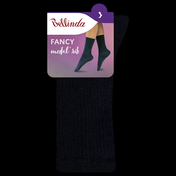 Bellinda 
FANCY RIB MODAL SOCKS - Dámske ponožky z modalu - čierna