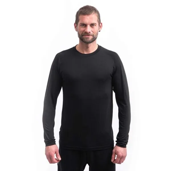 Sensor MERINO ACTIVE NO LOGO Pánske funkčné tričko, čierna, veľkosť