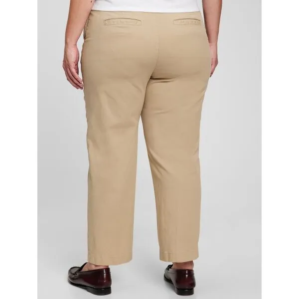 Béžové dámske nohavice GAP straight khaki Washwell