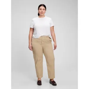 Béžové dámske nohavice GAP straight khaki Washwell