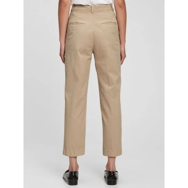 Béžové dámske nohavice GAP straight khaki Washwell